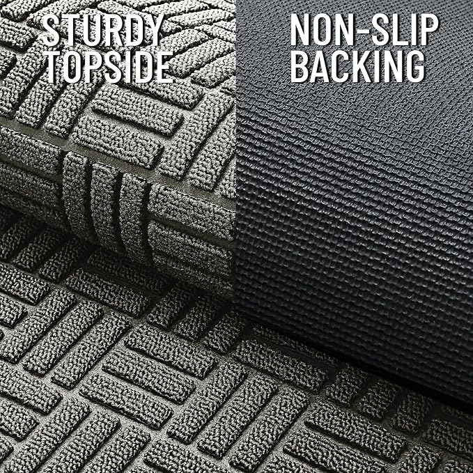 OLANLY Front Door Mat Outside Entrance 29.5x17, Heavy Duty Sturdy Natural