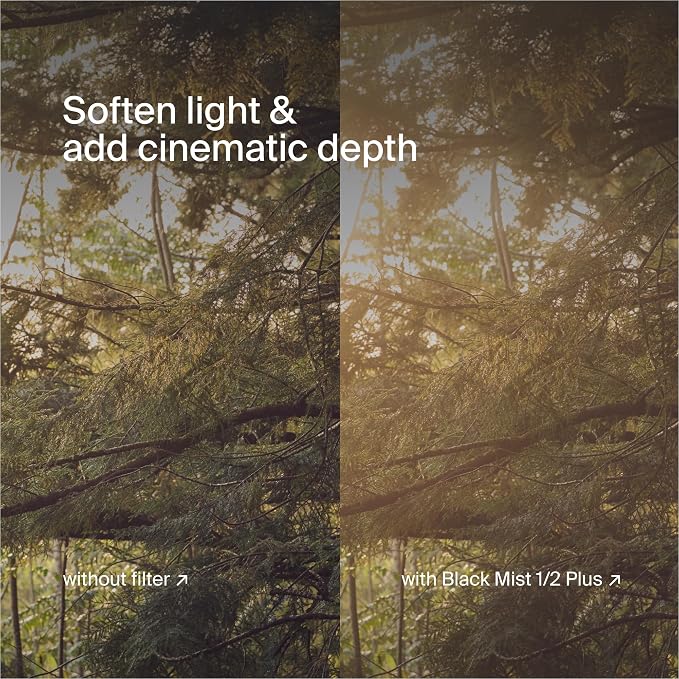 Urth 82mm Magnetic Ethereal Black Mist ½ Diffusion Lens Filter — Cinematic