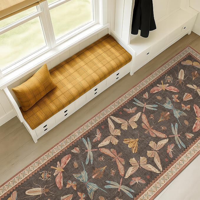 Hazo Haus 2x10 Hallway Runner Rug, Stain Resistant Non Slip Kitchen Floor Carpet