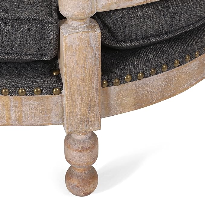 Christopher Knight Home Rines Upholstered Medium Pet Bed - Charcoal/Antique Natural