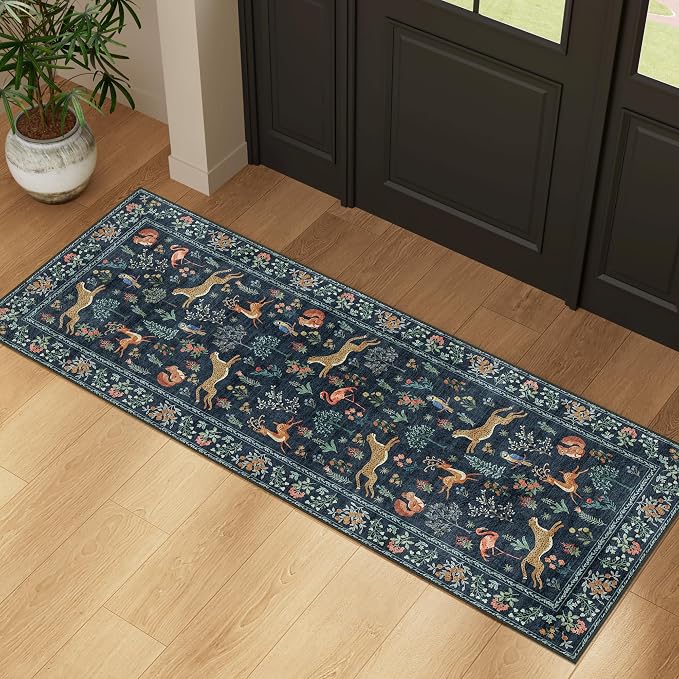 DUKINO 2x5 Rug for Hallway, Washable Kitchen Runner Rug