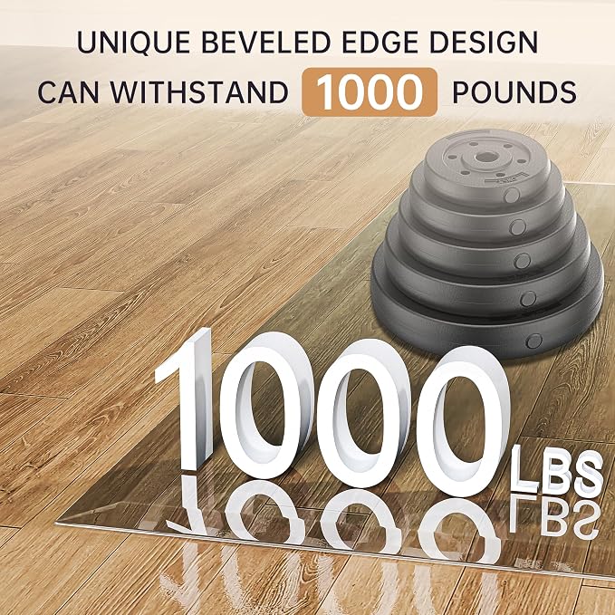 55“ x 46” Beveled Edge Glass Chair Mat