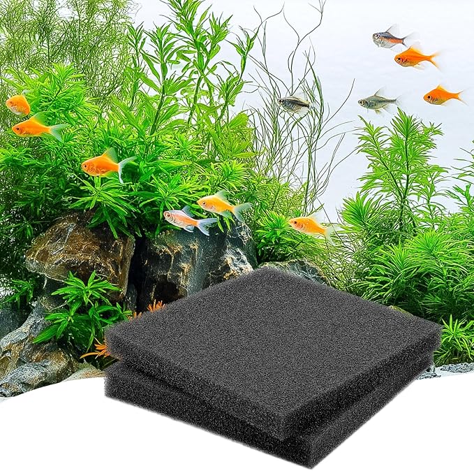 hygger Aquarium Sponge Filter Pad, Filter Media Foam Sponges, Cut-to-Size Open