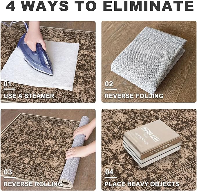 KILOCOCO Hallway Runner 2x6 Rug Runner Washable Kitchen Runners Printed Floral