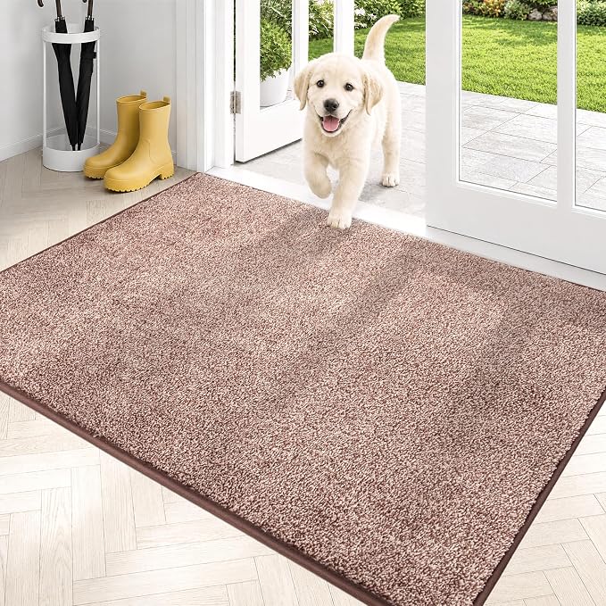PURRUGS Dirt Trapping Door Mat 31.5" x 47", Non-Slip Machine Washable Entryway