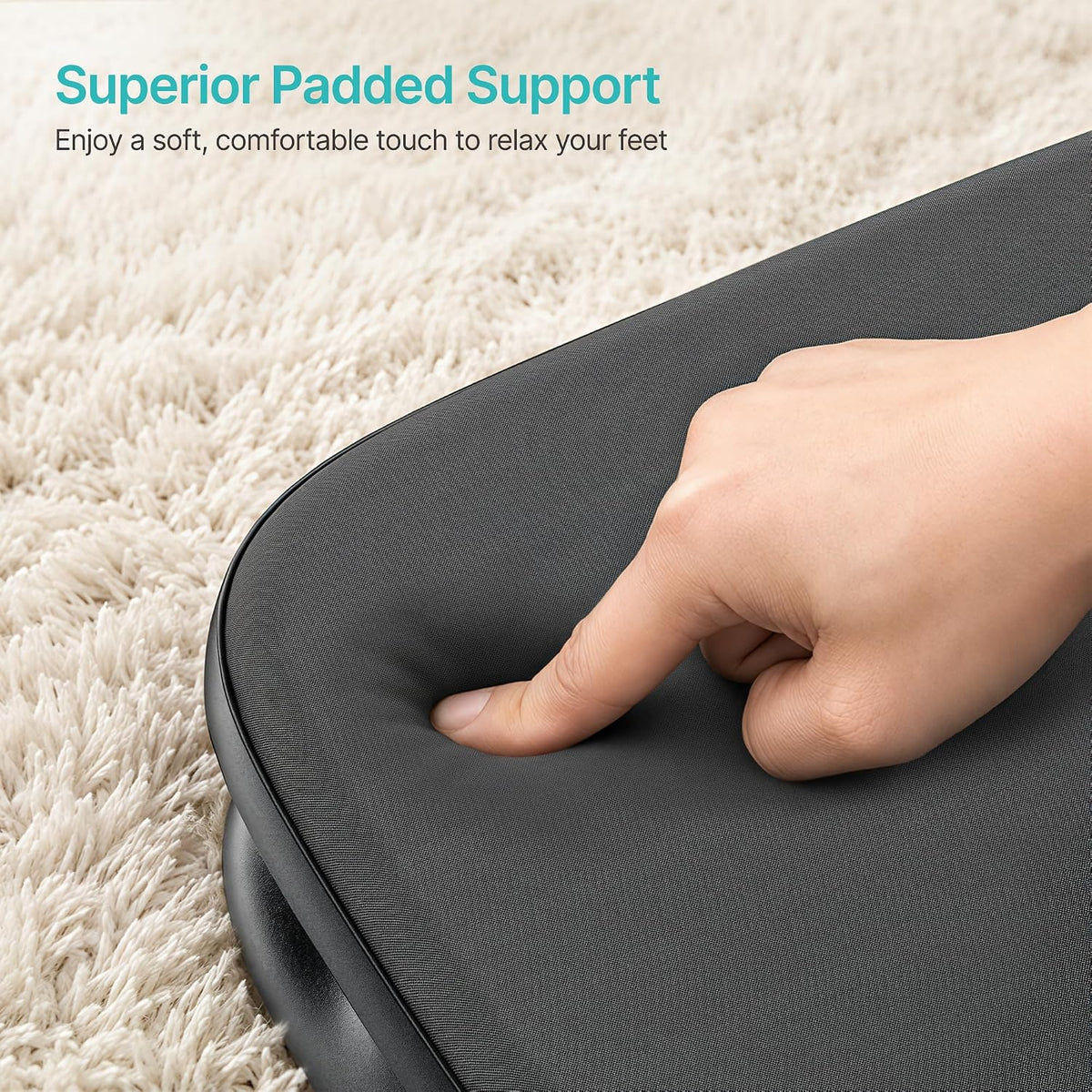 PEGZONE Footrest Under Desk with Memory Foam, Ergonomic Stepless Adjustable