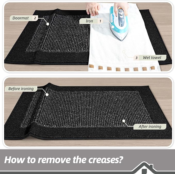 BEQHAUSE Indoor Door Mat 24" x 36", Dirt Trapper Door Mats Non-Slip Entryway