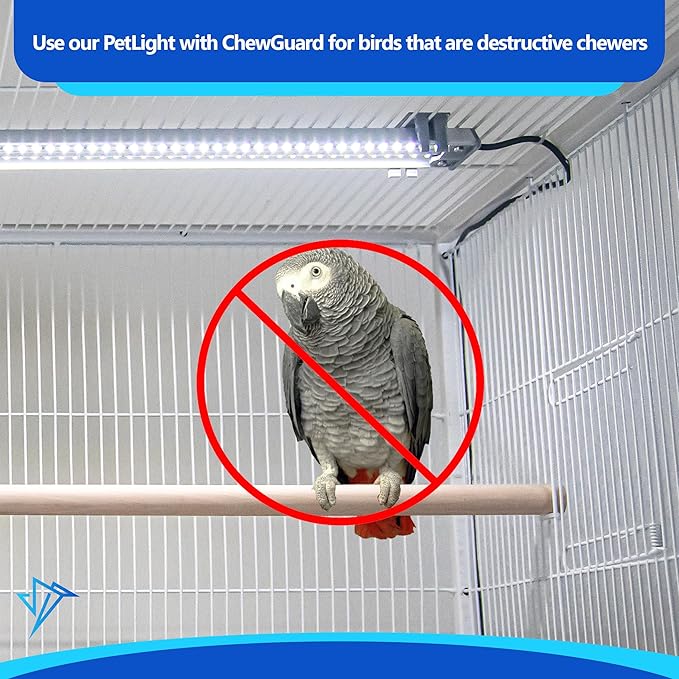 HappyBird Lighting Bird Cage Light - Full Spectrum LED Pet Light - Simulates Natural Environment - Safe for Soft Bill Birds – Easy to Install - (24" Long)
