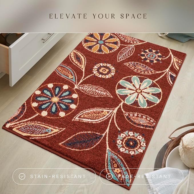 Maples Rugs Reggie Floral Kitchen Rug