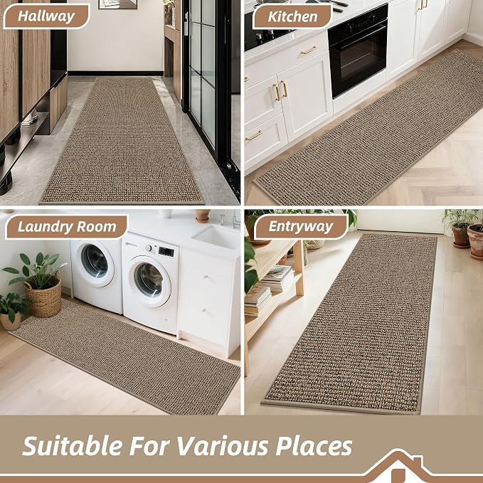 BEQHAUSE Hallway Runner Rugs 2x8, Hallway Rug Non-Slip Washable, Runner Rug