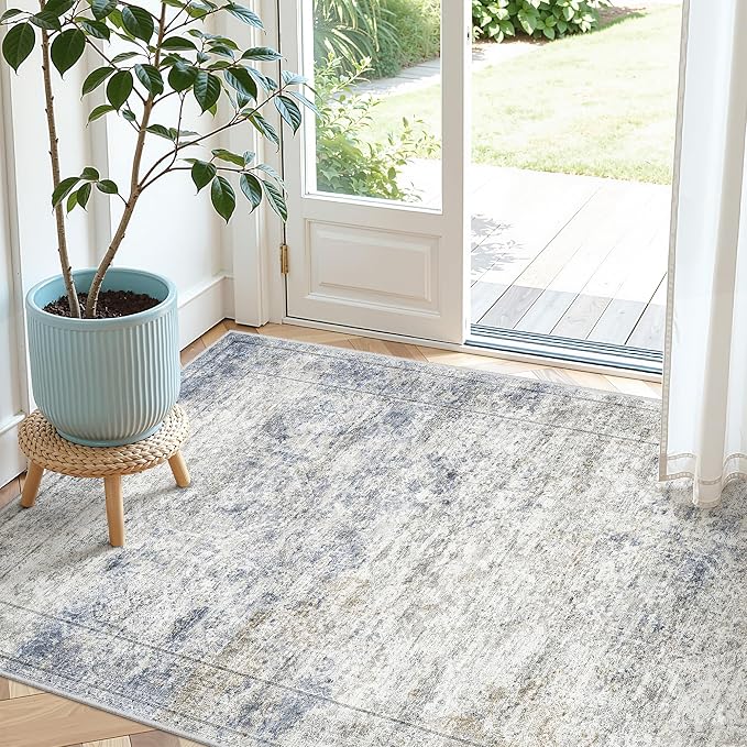 3x4 Washable Area Rug for Entryway, Soft Kitchen Rugs Non Slip for Dining Room