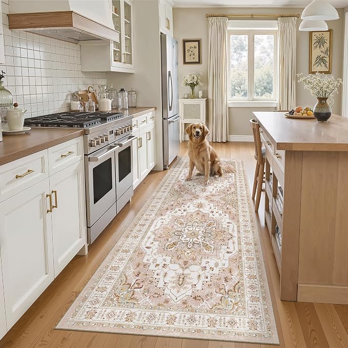 Madane Runner Rug 2'6''x8' Kitchen Runner, Hallway Runner Printed Vintage