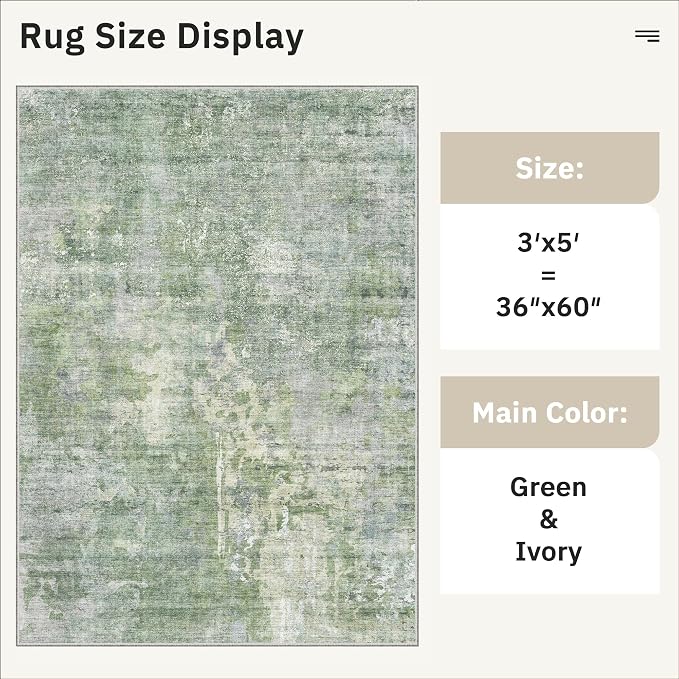 3x5 Rug, Abstract Small Area Rug