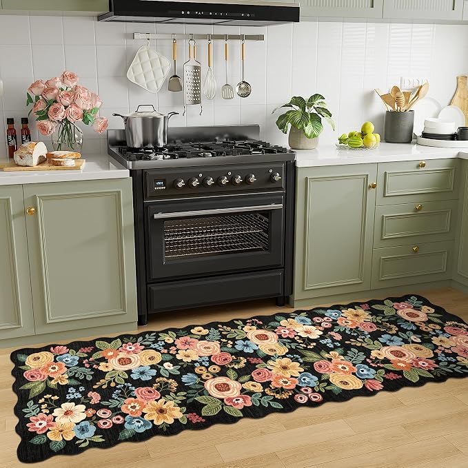 DUKINO 2.6x8 Runner Rug for Hallway, Washable Kitchen Rug