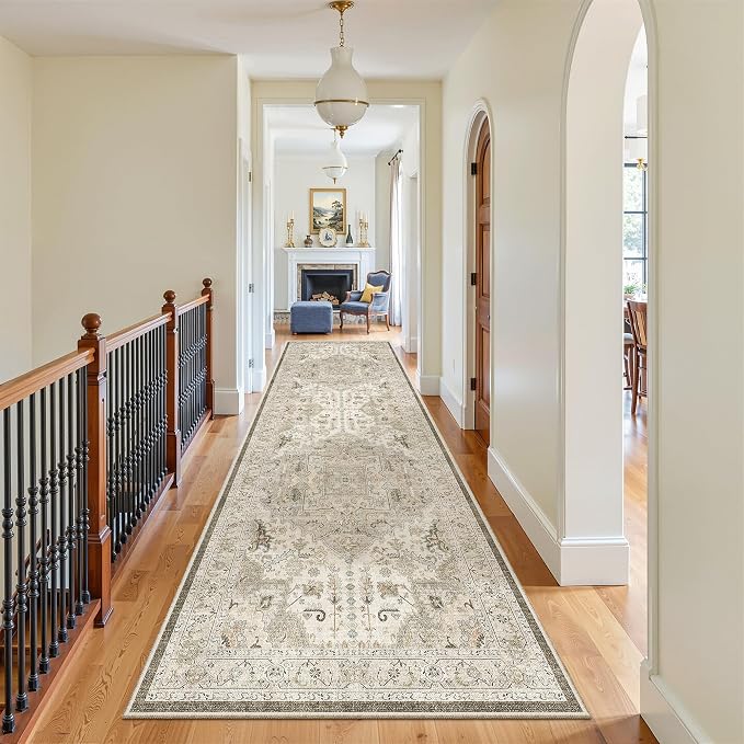 Madane Hallway Rug 3x10, Kitchen Rugs Washable Entryway Rug Vintage Kitchen