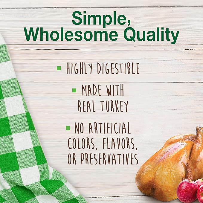 Nylabone Healthy Edibles Natural Dog Chews, Long Lasting Bones for Dogs, Turkey & Apple Flavor Dog Treats, Small (4 Count)
