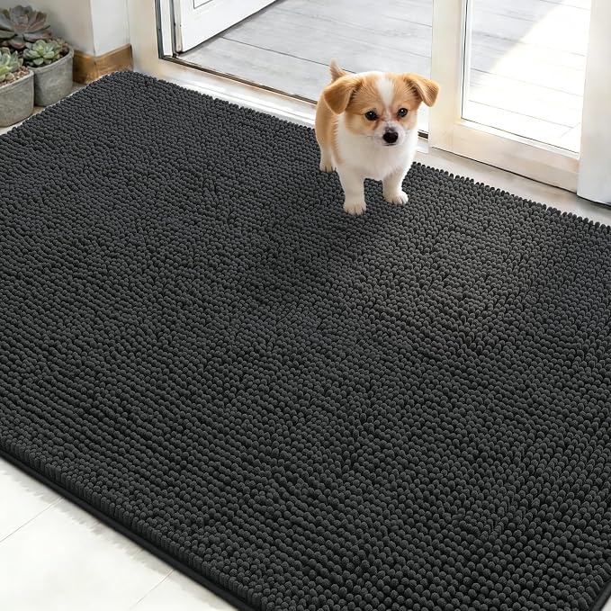 OLANLY Dog Door Mat for Muddy Paws 48x30, Absorbs Moisture and Dirt, Absorbent