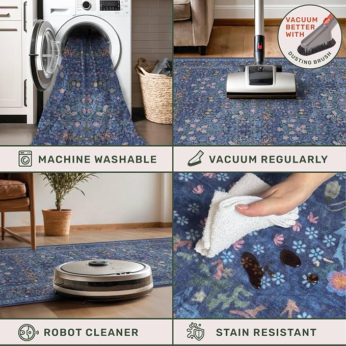Vintage Dark Blue 4x6 Area Rugs