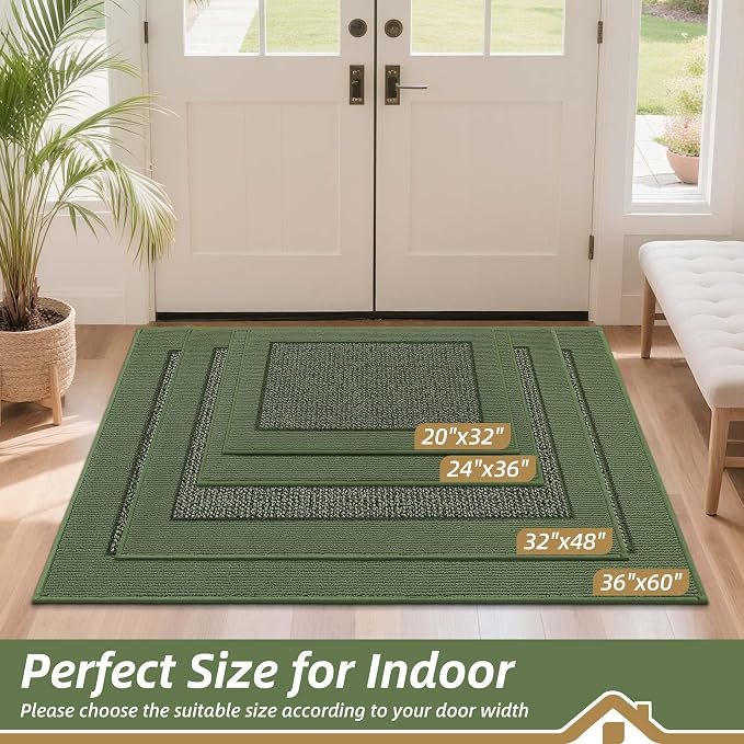 BEQHAUSE Indoor Door Mat 20" x 32", Dirt Trapper Door Mats Non-Slip Entryway