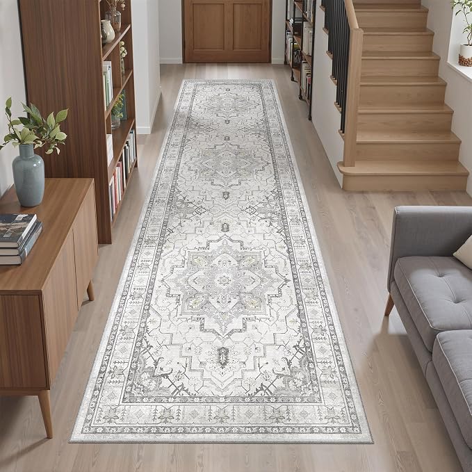 Madane Runner Rug 2x8, Washable Hallway Runner Rugs, Non-Slip Low-Pile Soft