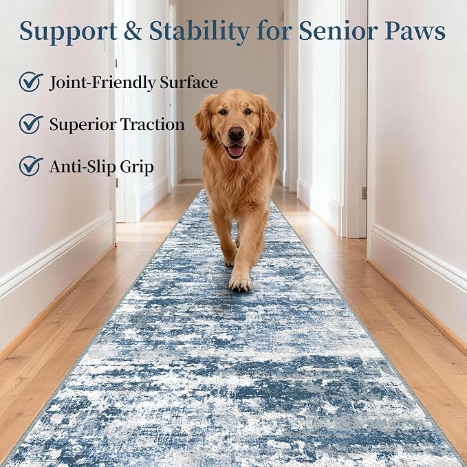 Washable Carpet Runners for Hallway 14ft-Non Slip Floor Runners for Dogs