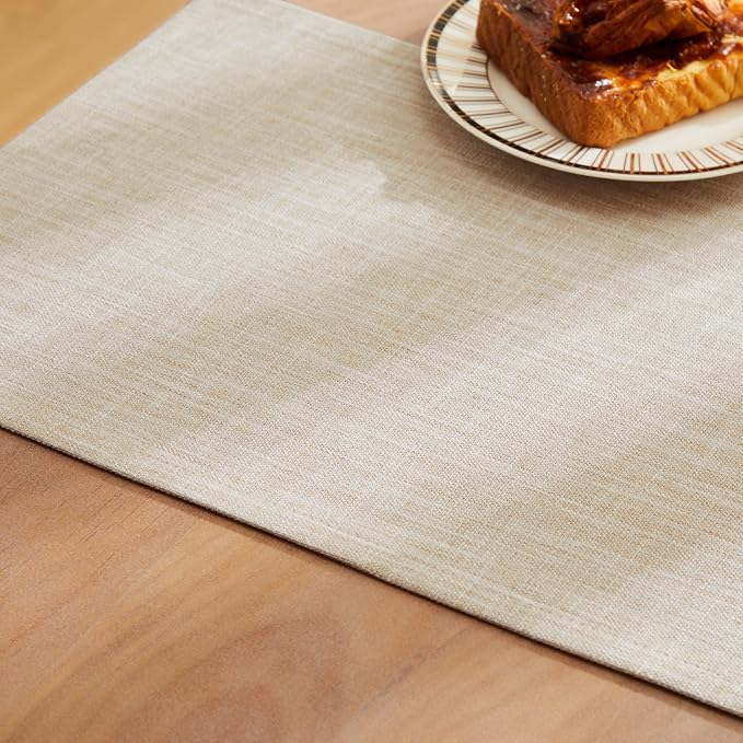 Rustic Cotton Linen Table Runner, 13x90 Inches Taupe | Farmhouse Style Linen