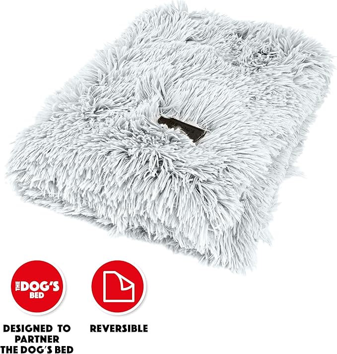 The Dog’s Blanket – Faux Fur Dog Blanket, Ice White, Large, 28x42