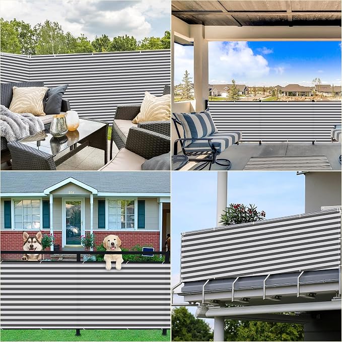 Balcony Privacy Screen 2.8' x 65.6' Durable UV-Resistant Privacy Fence Panels