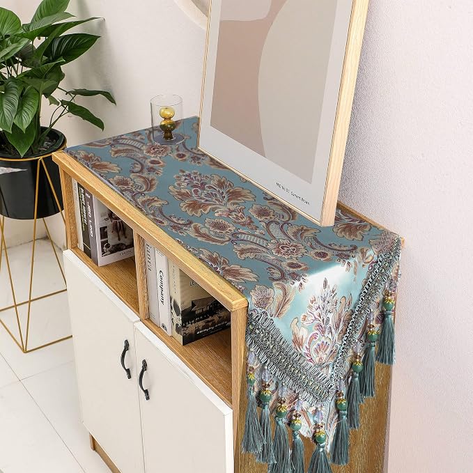 Luxury Vintage Table Runner Embroidery Jacquard Fabric