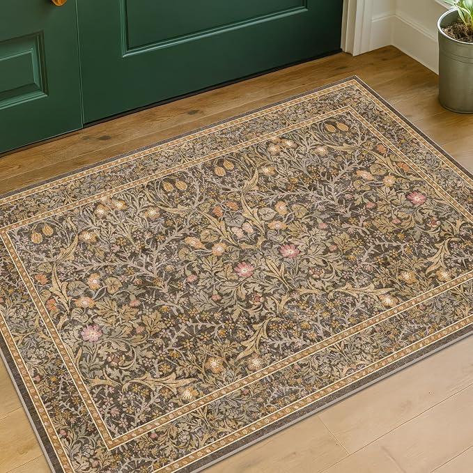 Brown Washable Entry Rug