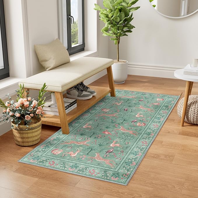 DUKINO 2x4 Rug for Hallway, Washable Kitchen Runner Rug