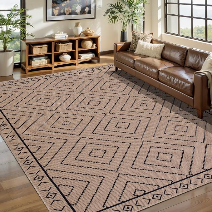 Tangsoo Modern Easy Jute Rug 5x7 Large Washable Area Rug
