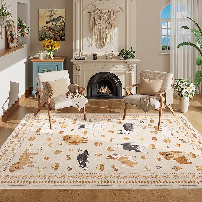 DUKINO 4x6 Area Rug, Non Slip Washable Rug