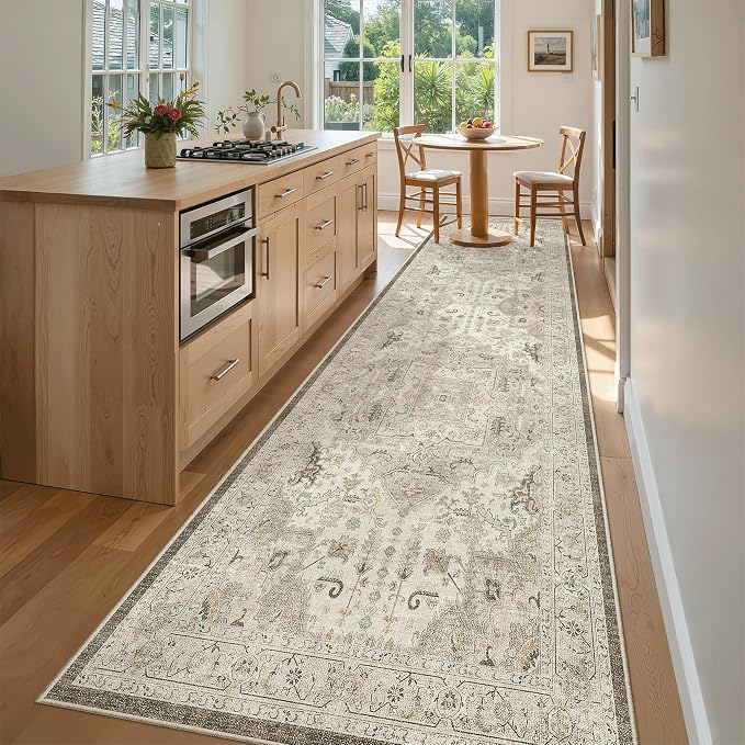 Madane Hallway Rug 3x10, Kitchen Rugs Washable Entryway Rug Vintage Kitchen