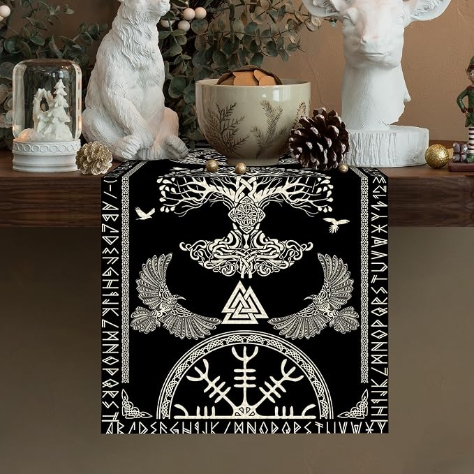 Viking Burlap Table Runner Seasonal Spring Fall Kitchen Dining Linen Table