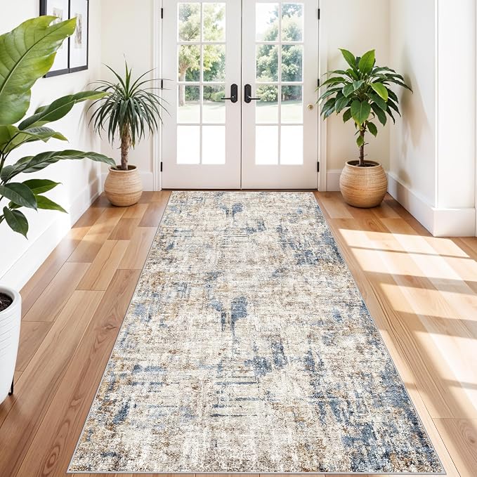 4x10 ft Extra Wide Hallway Rug – Non-Slip Washable Rubber-Backed Large Carpet
