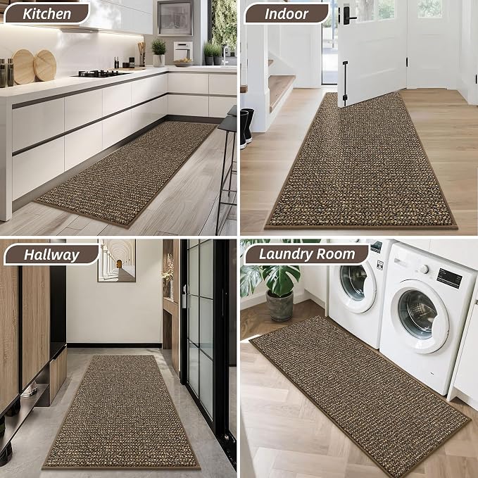 BEQHAUSE Dirt Trapper Door Mat 20" x 48", Non-Slip Washable Doormats Entrance