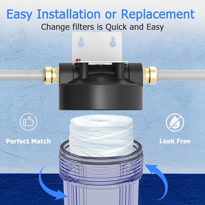 5 Micron Whole House Water Filter Cartridge, String Wound Sediment Filters