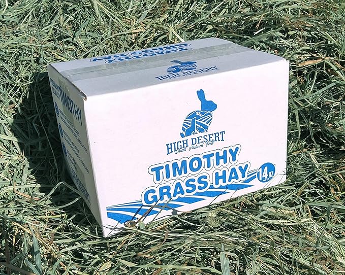 High Desert 2nd Cutting Timothy Grass Hay for Rabbits, Guinea Pigs, Chinchillas & Small Pets – Premium Hand-Packed Natural Hay, High-Fiber, Additive-Free, Grown in USA – 14 Oz Box