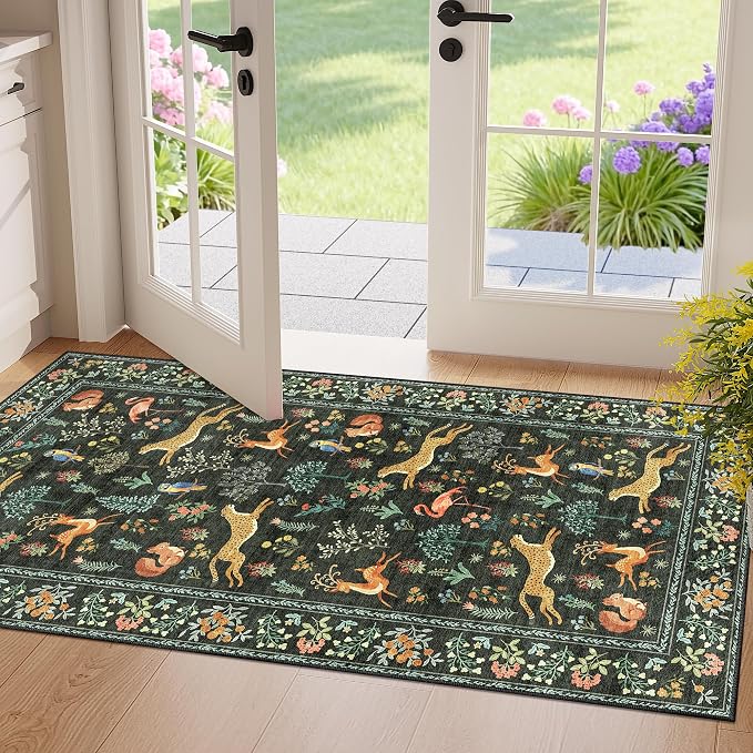 DUKINO 2x4 Rug for Hallway, Washable Kitchen Runner Rug