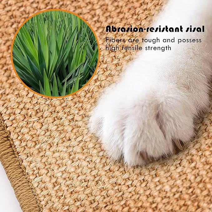 Rabbit Scratching Pad - Natural Sisal Bunny Scratch Pad Durable Rabbit Scratch Pad Chew Toy - 2PCS 16x12 Inches Pet Cage Mat