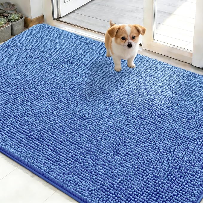 OLANLY Dog Door Mat for Muddy Paws 48x30, Absorbs Moisture and Dirt, Absorbent