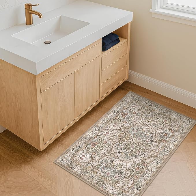 Moss Green Washable 2x3 Entry Rug