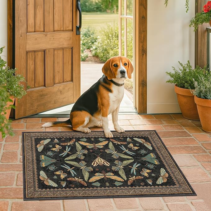 Small Black Entryway Rug