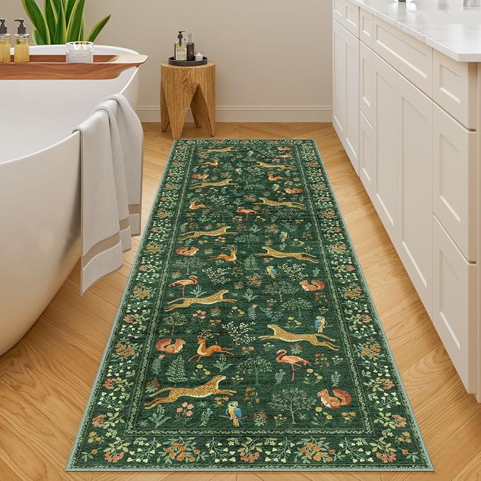 DUKINO 2.6x8 Rug for Hallway, Washable Kitchen Runner Rug