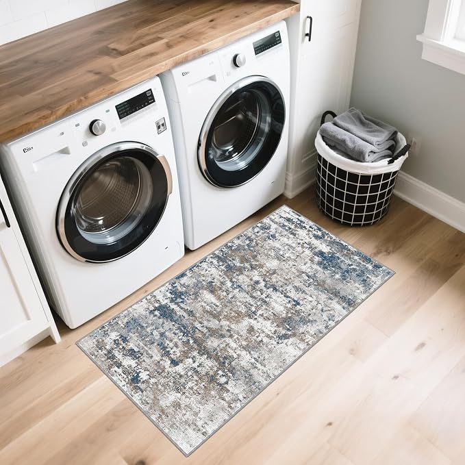 Runners for Hallways Ultra Non-Slip 2x4 Washable Kitchen Rug Abstract Tear and