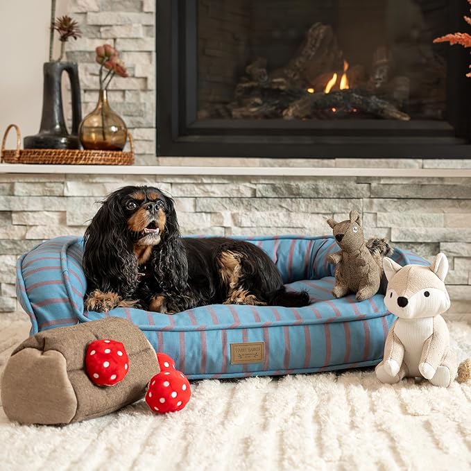 Harry Barker Striped Pillow and Lounger Dog BEDS, Striped Lounger Bed - Large