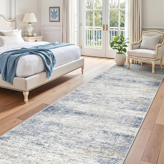 3x12 Runner Rug for Hallway, Non-Slip Long Bathroom Rugs Runner for Kitchen