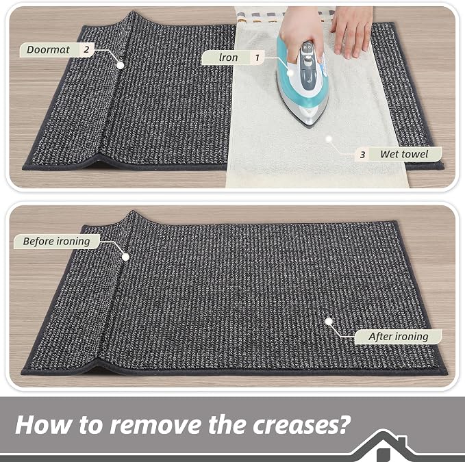 BEQHAUSE Dirt Trapper Door Mat 24" x 36", Non-Slip Washable Doormats Entrance