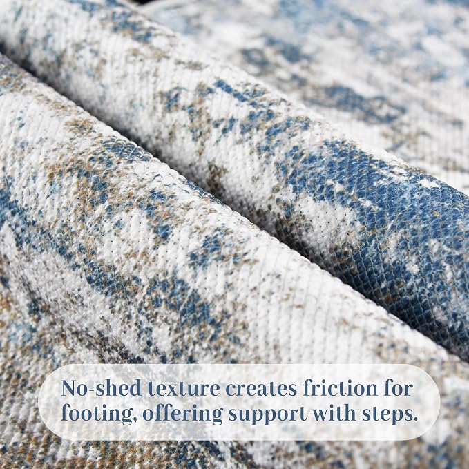 3x5 Area Rug Washable Entryway Rug Non Slip Abstract Tear and Stain Resistance